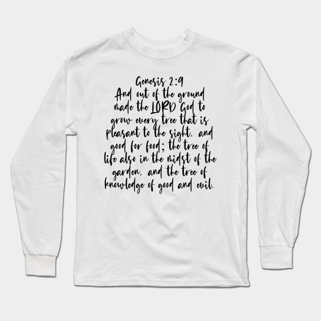 Genesis 2:9 Bible Verse Long Sleeve T-Shirt by Bible All Day 